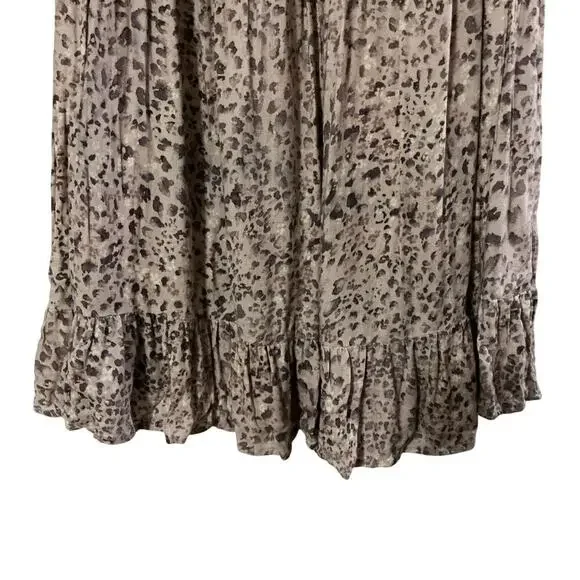 Fate Women’s Dress Medium Brown Animal Print Ruffled Medium - Picture 7 of 9